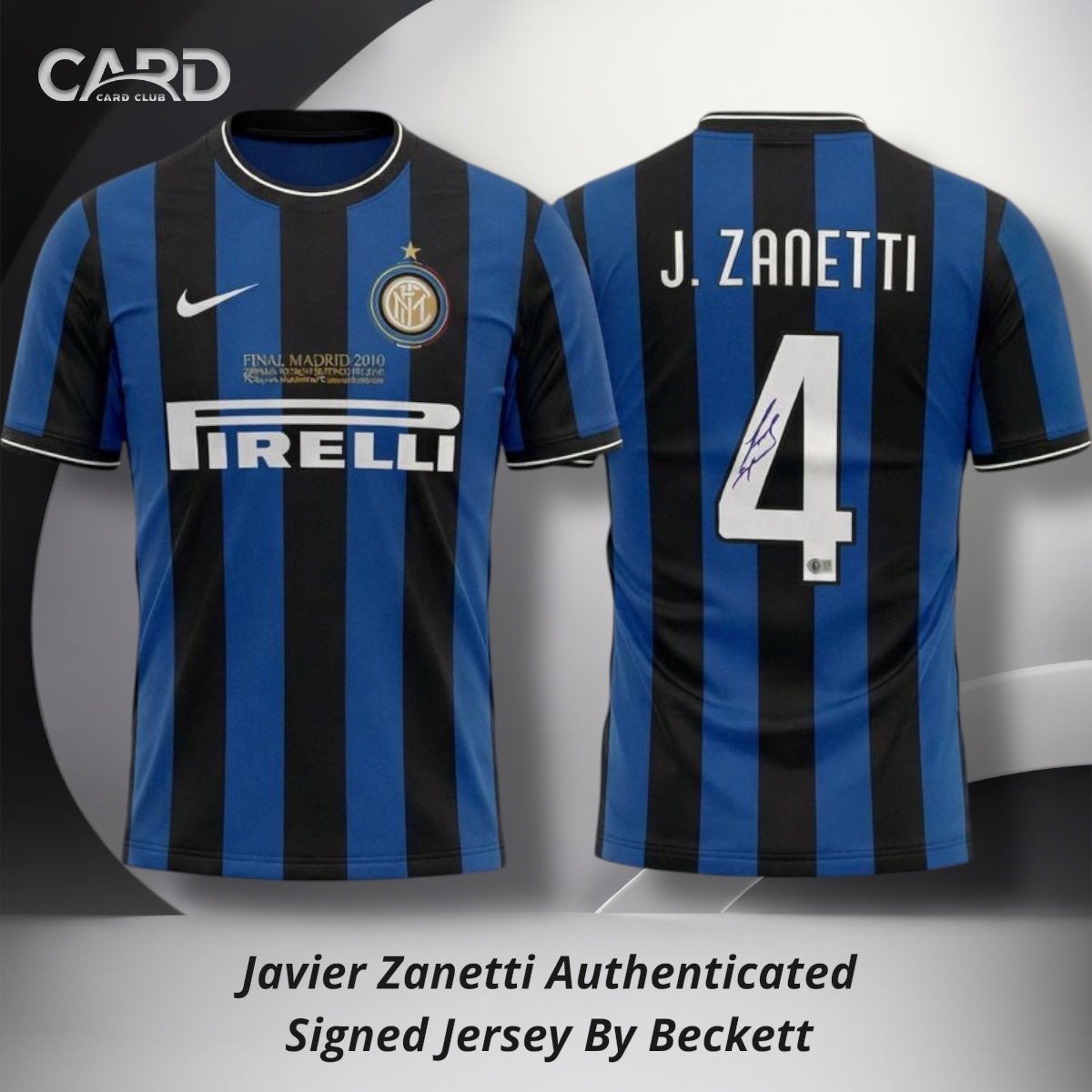 Javier Zanetti Authenticated Signed Jersey By Beckett
