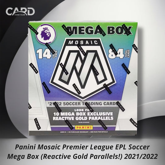 Panini Mosaic Premier League EPL Soccer Mega Box (Reactive Gold Parallels!)2021/2022